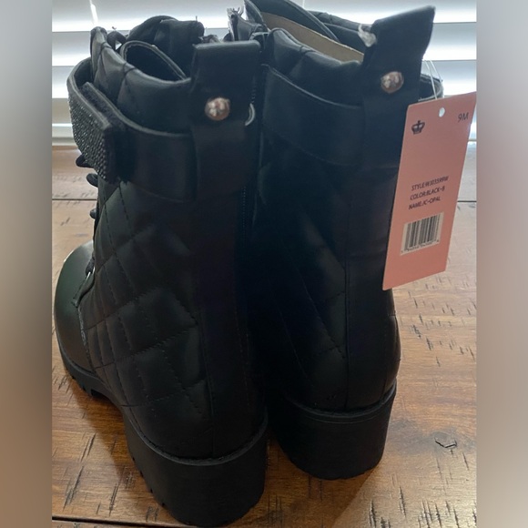 •NWT•Juicy Couture Quilted Bling Combat Boots- ‘JC OPAL’ - Picture 7 of 14